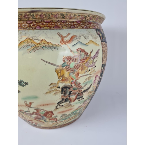 116 - A large Chinese porcelain planter - approx. 46cm high x 52cm diameter