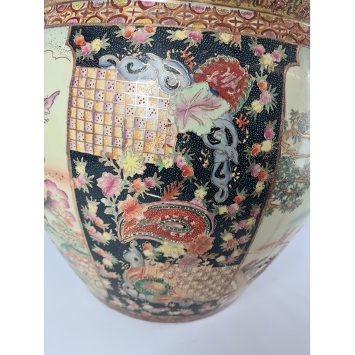 116 - A large Chinese porcelain planter - approx. 46cm high x 52cm diameter