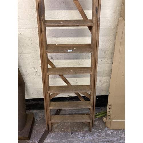 1174 - A set of vintage Prestige ten tread wooden step ladders