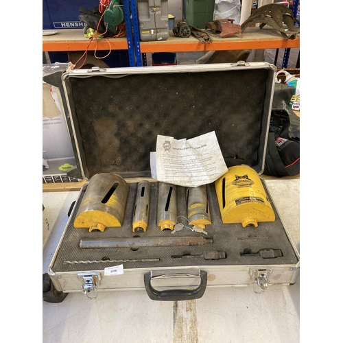 1206 - A cased Faithfull diamond tipped core drill set