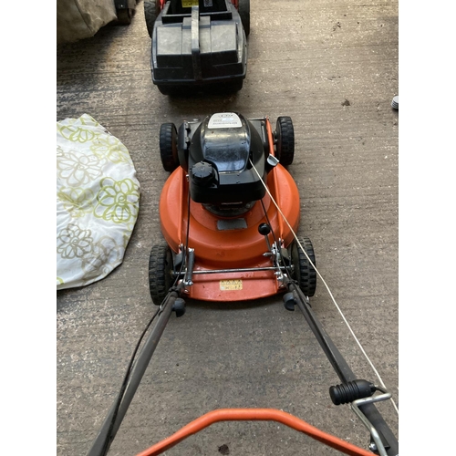 1222 - A black and orange Husqvarna LB553S professional petrol lawnmower with Honda GCK170 engine