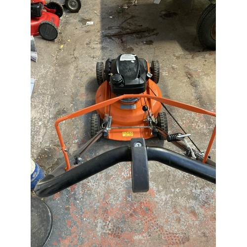 1225 - A black and orange Husqvarna LB553S professional petrol lawnmower with Honda GCK170 engine