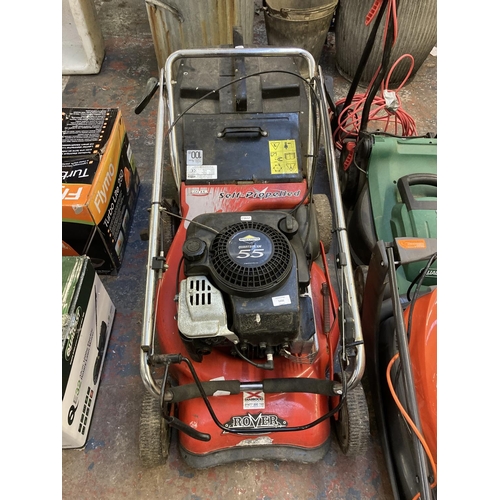 1231 - A black and red Rover self propelled petrol lawn mower with Briggs & Stratton Quantum XM55 engine an... 