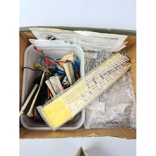 147 - A box containing various model railway accessories