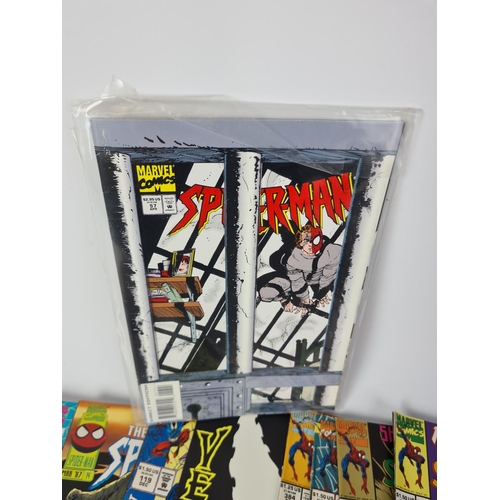 186 - A collection of sixty two Spider-Man and Venom Marvel comic books