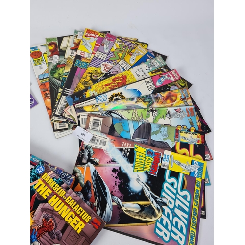 187 - A collection of various comics to include ten Silver Surfer Marvel comics, two Iron Man Marvel comic... 