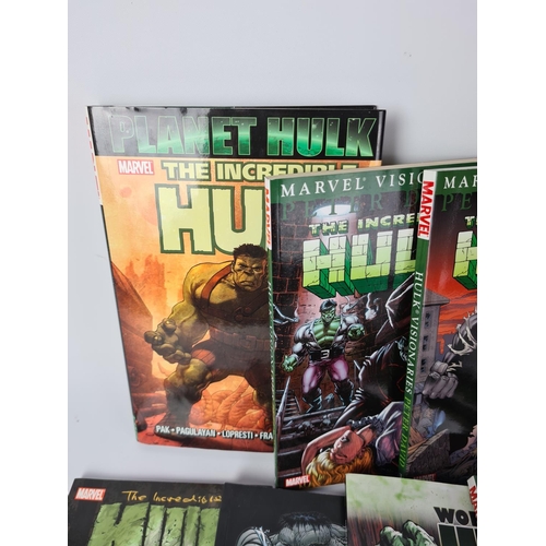 189 - A collection of thirteen Hulk Marvel books to include seven volumes of Marvel Visionaries The Incred... 