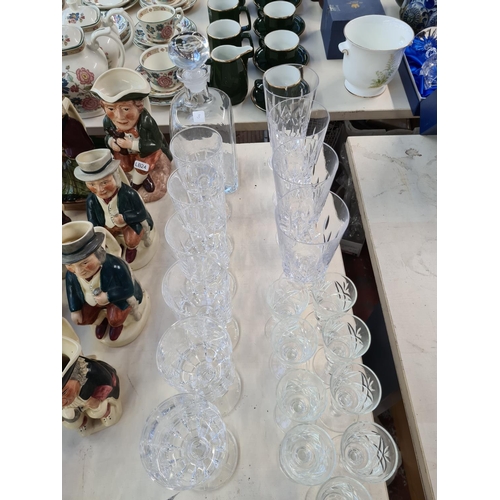 205 - A collection of various glassware to include a set of four Webb Corbett cut crystal stemmed glasses ... 