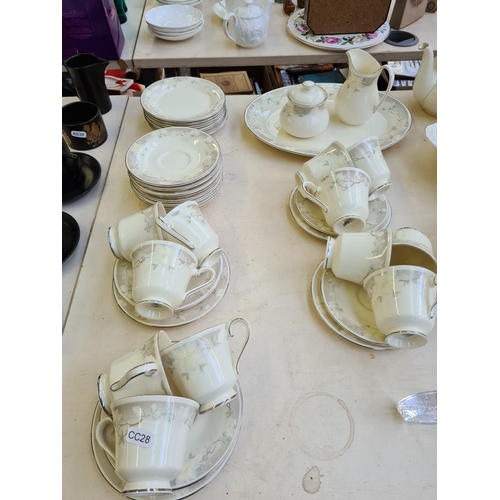 230 - Approx. 44 pieces of Royal Doulton Kathleen tea and dinner ware from the Romance Collection and a We... 