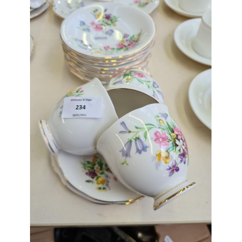 234 - A 50 piece Queen Anne Old Country Spray tea set