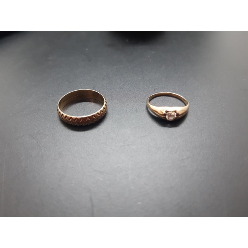 27 - Two 9ct gold ladies rings - size L ½ and size G, approx. combined weight 2.75 grams