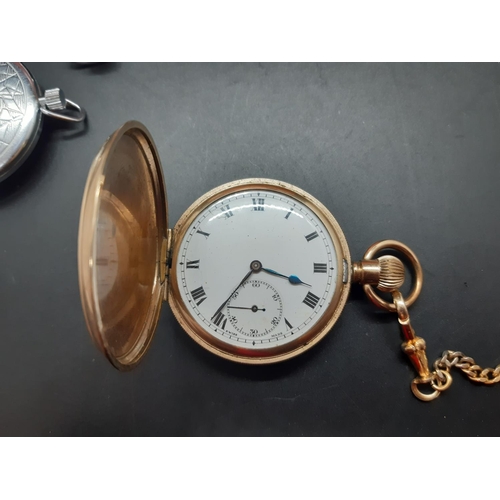 39 - Six items, five pocket watches to include one Illinois Watch Case Co. of U.S.A gold plated full hunt... 