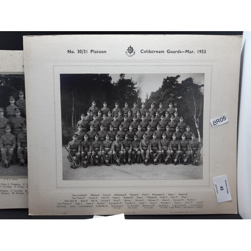 42 - A collection of black and white photographs to include Sgt. B. McCarthy's No.5 Coy. Irish Guards Bri... 