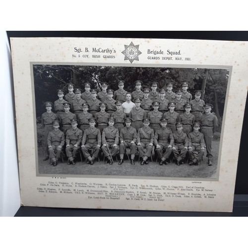 42 - A collection of black and white photographs to include Sgt. B. McCarthy's No.5 Coy. Irish Guards Bri... 