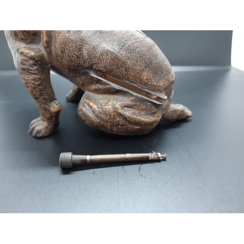 50 - An early 20th century Austrian cold painted bronze bulldog fire lighter - approx. 13cm high