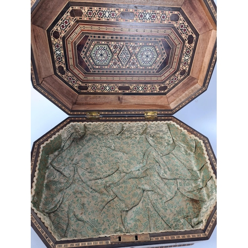 95 - A vintage Anglo Indian jewellery box - approx. 31cm wide x 21cm deep x 9cm high