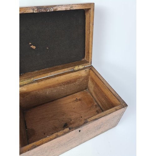 96 - A Georgian oak box with later added Hungarian plaque - approx. 33.5cm wide x 22.5cm deep x 19.5cm hi... 