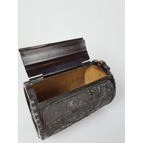 99 - A 19th century Chinese carved bamboo travel box - approx. 19cm wide x 13cm high