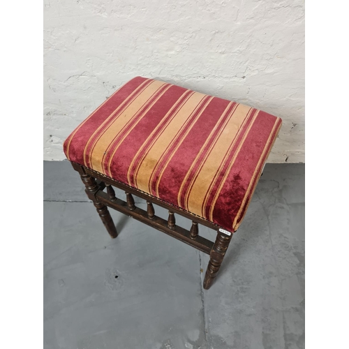 294 - An Edwardian mahogany dressing table stool - approx. 52cm high