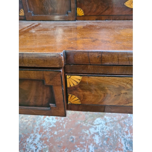 303 - A large George IV inlaid mahogany buffet/sideboard on reeded supports, circa 1825 - approx. 222cm wi... 