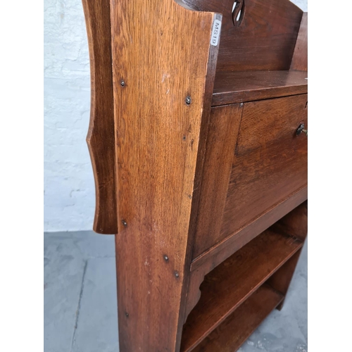 326 - An Arts and Crafts oak bureau - approx. 116cm high x 80cm wide x 23cm deep