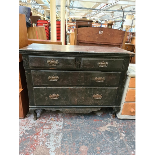 334 - An Edwardian stained pine chest of drawers