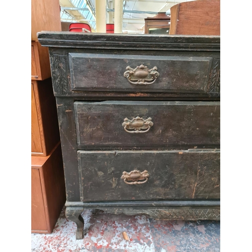 334 - An Edwardian stained pine chest of drawers