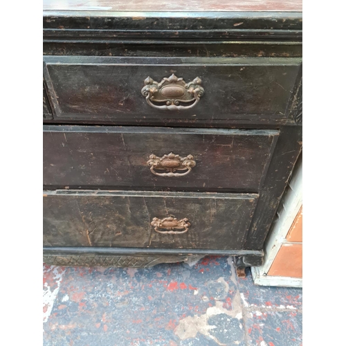 334 - An Edwardian stained pine chest of drawers