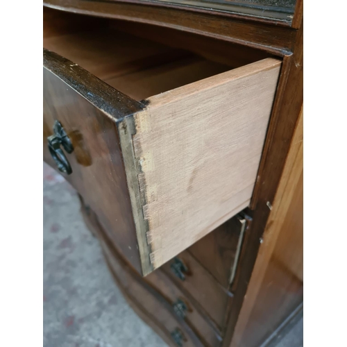 357 - A vintage walnut chest of drawers - approx. 124cm high x 85cm wide x 47cm deep