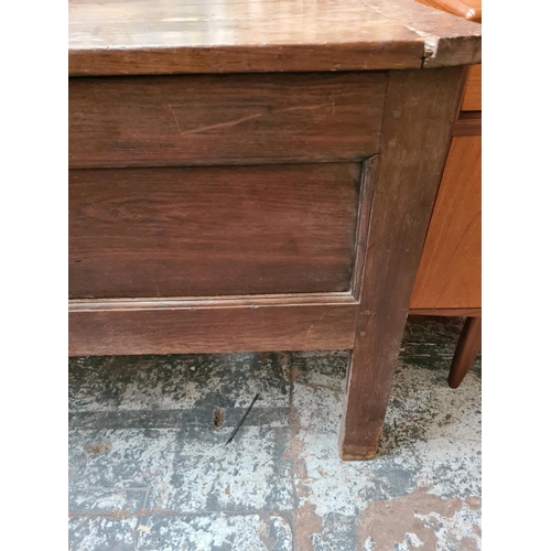 378 - An 18th century French oak coffer - approx. 130cm wide x 83cm high x 67cm deep