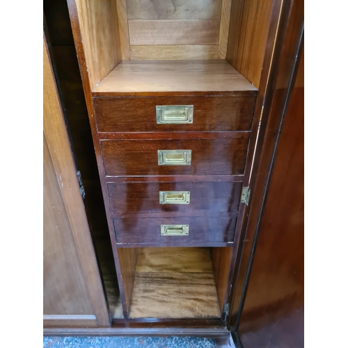 391 - An early 20th century mahogany double wardrobe - approx. 173cm high x 118cm wide x 60cm deep