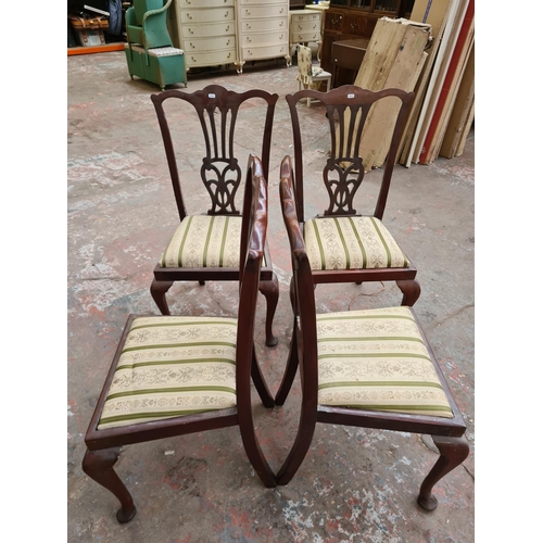 397 - A set of four Chippendale style mahogany dining chairs