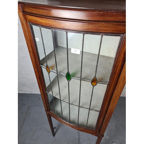 428 - An Edwardian inlaid mahogany display cabinet - approx. 148cm high x 56cm wide x 29cm deep