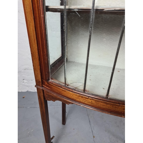 428 - An Edwardian inlaid mahogany display cabinet - approx. 148cm high x 56cm wide x 29cm deep