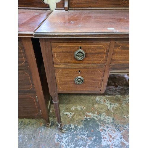 431 - An Edwardian inlaid mahogany two piece bedroom suite