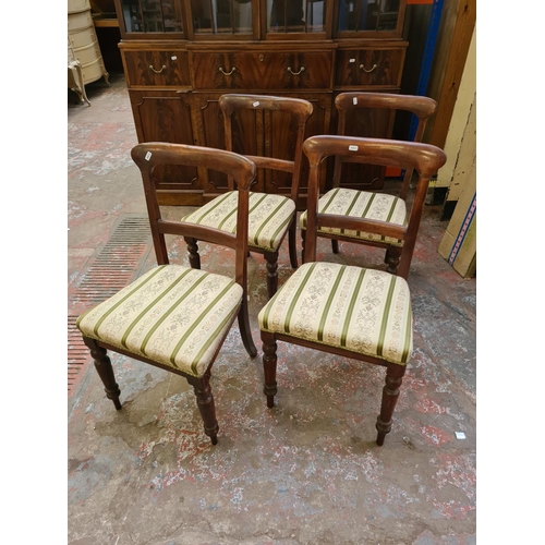 433 - A set of four Victorian mahogany dining chairs