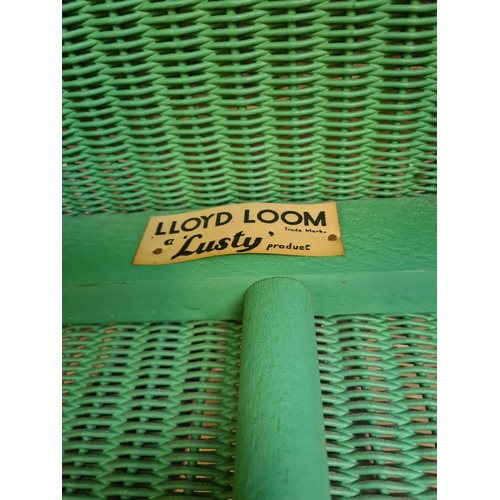 440 - Three pieces of vintage Lloyd Loom green painted wicker furniture