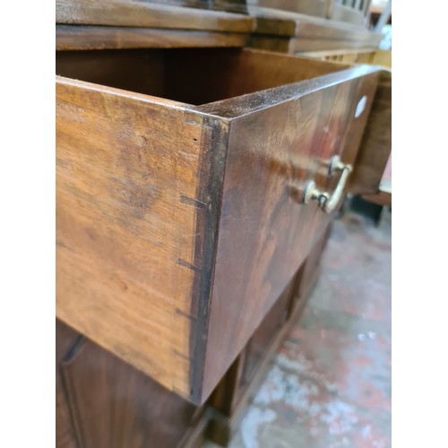 442 - A large Maple Quality mahogany secretaire bookcase - approx. 202cm high x 155cm wide x 34cm deep