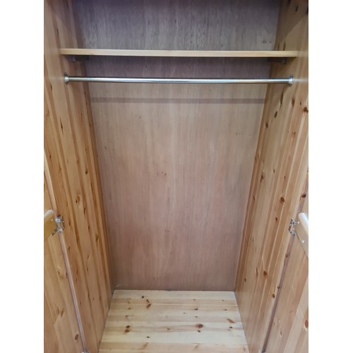 441 - A modern pine double wardrobe - approx. 85cm wide x 178 cm high x 53cm deep