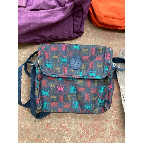 1277A - Five various Kipling handbags and one other branded smaller bag