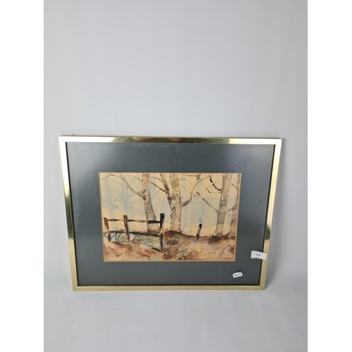 272 - A late 20th century framed watercolour depicting woodland scene signed and dated lower right J. Hami... 