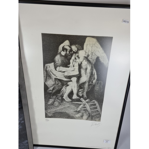 274 - Two framed pictures, one Italian pencil signed limited edition 65 of 150 print titled 'L'alba del Pe... 