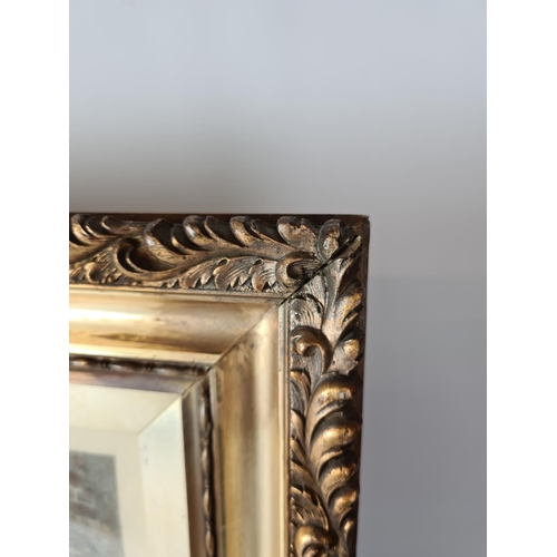 275 - A pair of ornate gilt frames, one containing lithograph titled 'Mes Chats' by Daniel Hernandez appro... 