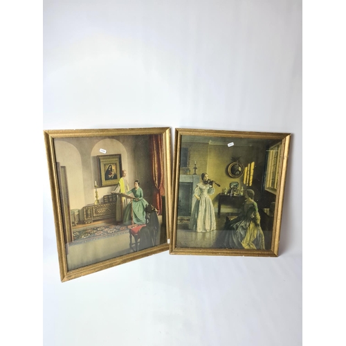 281 - Two vintage gilt framed prints of paintings by L. Campbell Taylor R.A., one titled 'Enchantment', th... 