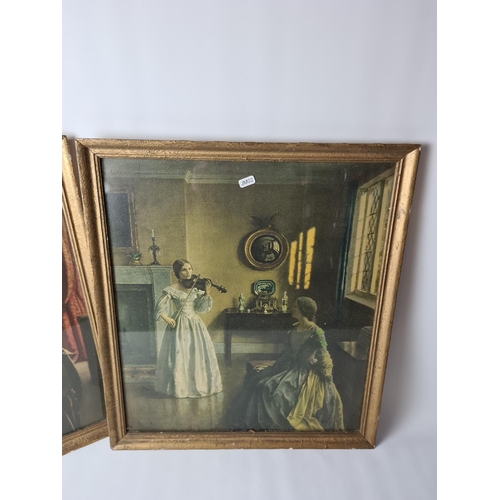 281 - Two vintage gilt framed prints of paintings by L. Campbell Taylor R.A., one titled 'Enchantment', th... 