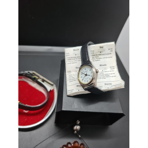 38A - A collection of costume jewellery and three ladies wristwatches to include FCUK, Sekonda and Ingerso... 