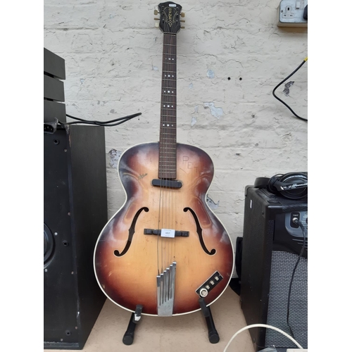 1017 - A 1958 Höfner Senator six string F hole archtop electric guitar - serial no. 7562 (Made in Germany a... 