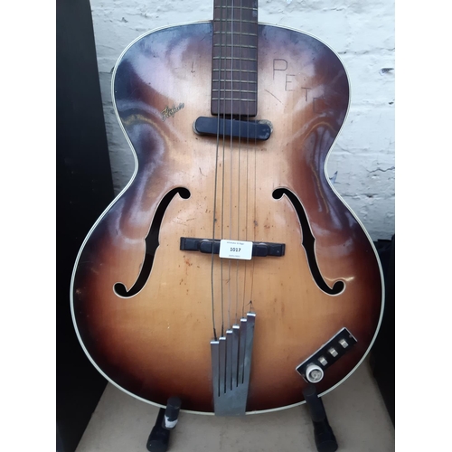 1017 - A 1958 Höfner Senator six string F hole archtop electric guitar - serial no. 7562 (Made in Germany a... 