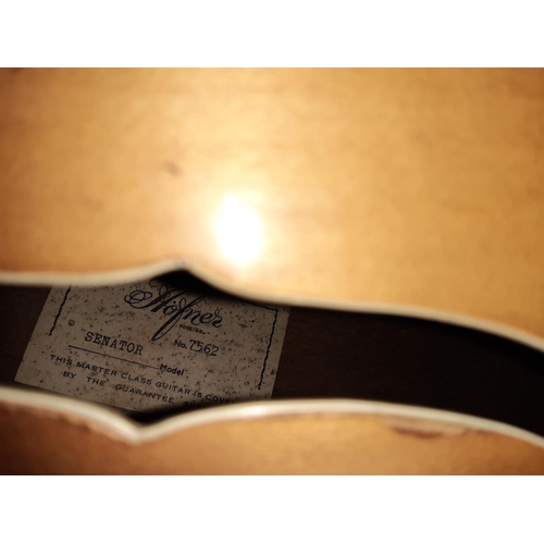 1017 - A 1958 Höfner Senator six string F hole archtop electric guitar - serial no. 7562 (Made in Germany a... 