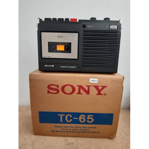 A vintage Sony AB Cassette-Corder TC-100. Rare In the original box